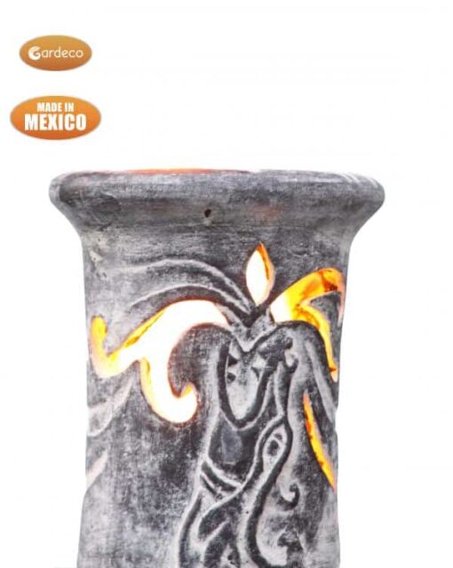 Wyre EL Dragon chimenea with cut-outs to see flames charcoal colour inc stand and lid - Image 7