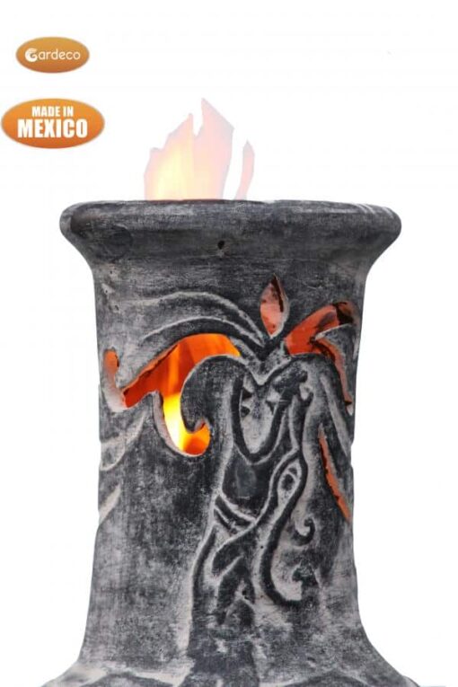 Wyre EL Dragon chimenea with cut-outs to see flames charcoal colour inc stand and lid - Image 6