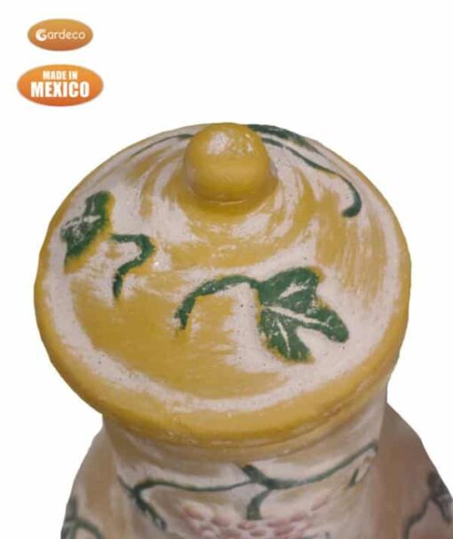 Large Mexican Grapes chimeneas in yellow, inc stand and lid - Image 2