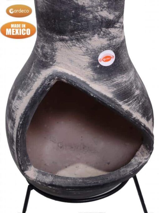 Contemporary Jalisco Mexican Chimenea in dark grey, inc stand and lid - Image 2