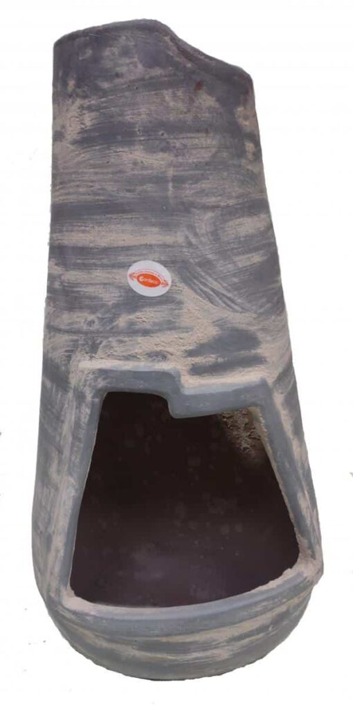 Contemporary Carmen Mexican Chimenea in dark grey, no stand, no lid