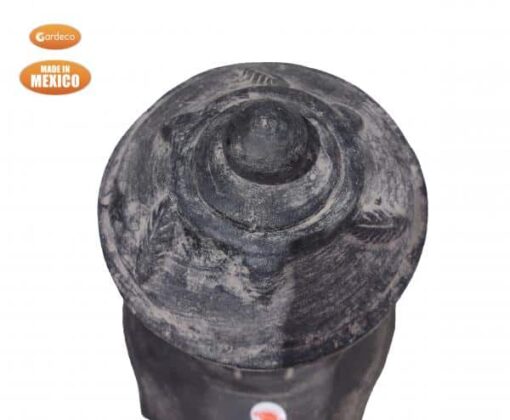 Extra large Mexican Hoja chimenea in grey and green, inc stand and lid - Image 4