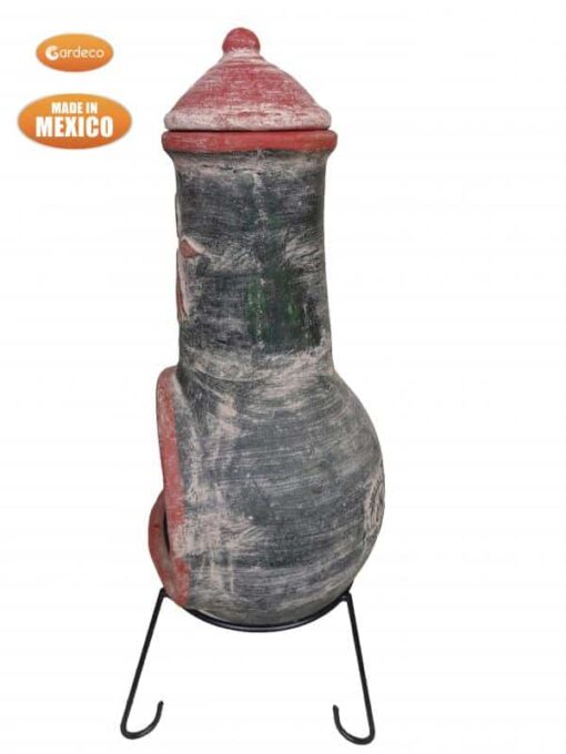 Extra-large Cometa Mexican Chimenea in green, inc stand and lid - Image 2