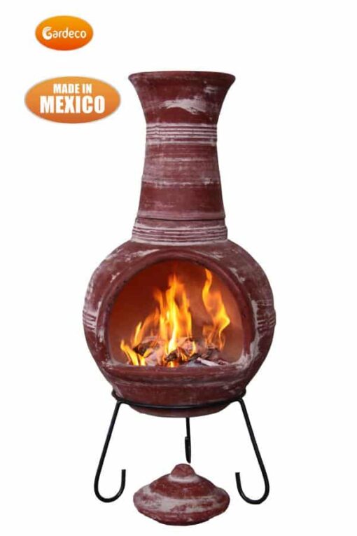 Anillos 2-Part Jumbo Mexican Chimenea in Red