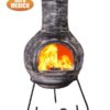 Colima X-Large Mexican Chimenea in Charcoal Grey