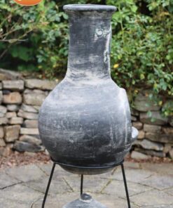 Extra-large Iguana Mex chimenea in grey