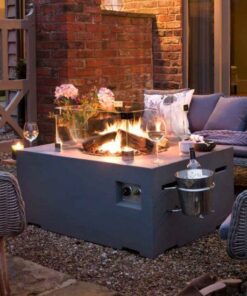 Happy Cocoon Rectangular Fire Pit in Grey