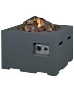 Happy Cocoon Small Square Fire Pit in Grey