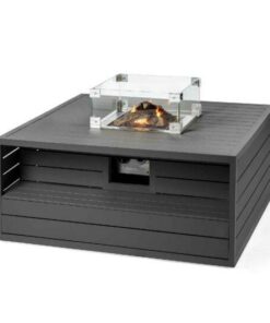 Happy Cocoon Aluminium Square Anthracite Cocoon inc Burner and Glass Screen