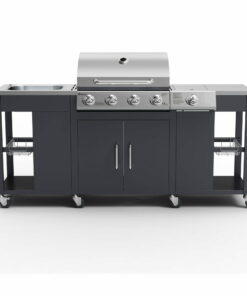 Tepro Petersburg Outdoor Kitchen with 4 Burner Gas Grill, Side Burner and Sink