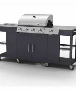 Tepro Petersburg Outdoor Kitchen with 4 Burner Gas Grill, Side Burner and Sink