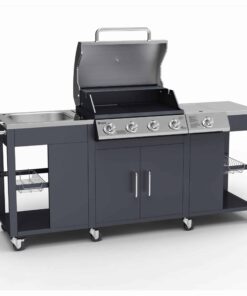 Tepro Petersburg Outdoor Kitchen with 4 Burner Gas Grill, Side Burner and Sink