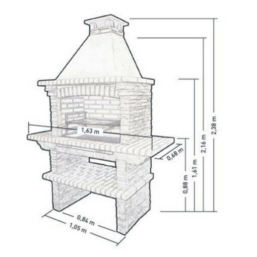 Callow Mediterrani Slate Charcoal Masonry BBQ