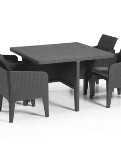 Keter Santiago 5 Piece Outdoor Dining Set in Grey