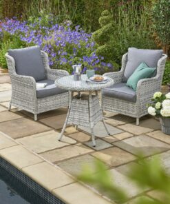 Norfolk Leisure Wroxham Garden Bistro Set Grey