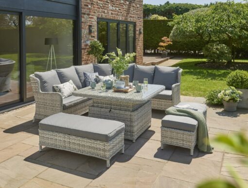 Norfolk Leisure Wroxham Large Corner Garden Table and Chair Set