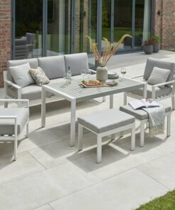 Norfolk Leisure Titchwell Garden Lounge Set White With Standard Table