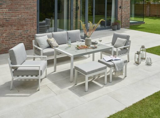 Norfolk Leisure Titchwell Garden Lounge Set White With Standard Table