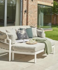 Norfolk Leisure Titchwell Garden Day Bed in White / Beige