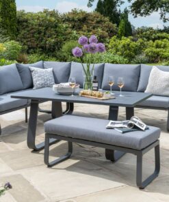 Norfolk Leisure Babingley Garden Corner Sofa with High Dining Table