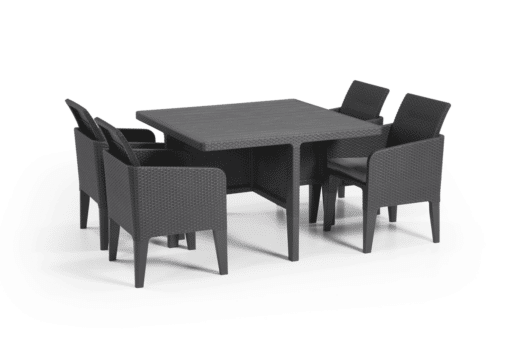 Keter Santiago 5 Piece Outdoor Dining Set in Grey