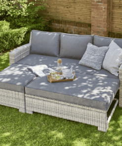 Norfolk Leisure Oxborough Outdoor Pull Out Lounge Sofa in Grey