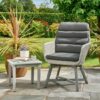 Norfolk Leisure Chedworth Outdoor Chair & Side Table Set in Grey