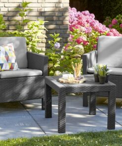 Keter Chicago 2 Seat Outdoor Balcony Set in Grey