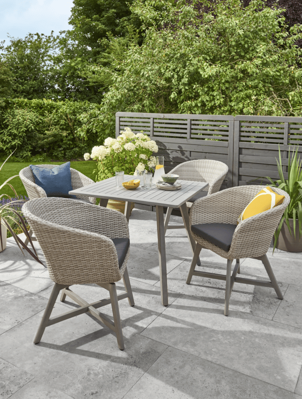 Norfolk Leisure Chedworth Outdoor Dining Set in Grey