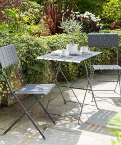 Norfolk Leisure Courtyard Bistro Set in Grey