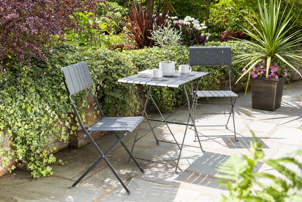 Norfolk Leisure Courtyard Bistro Set in Grey