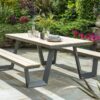 Norfolk Leisure Wembley Picnic Table in Anthracite with Natural Top