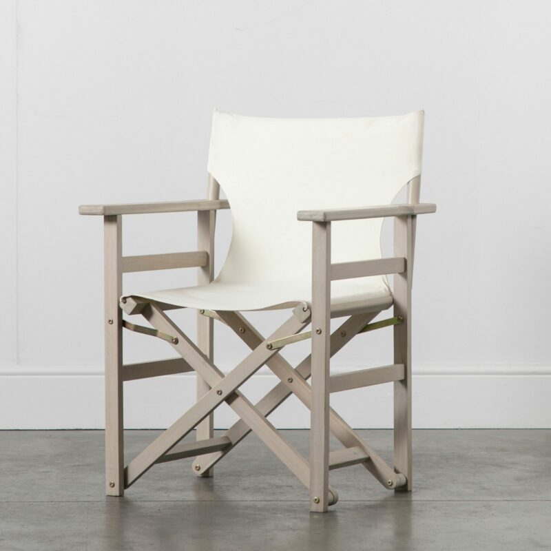 Rezay Director Style Armchair in Whitewash