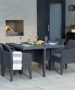 Keter Santiago 5 Piece Outdoor Dining Set in Grey