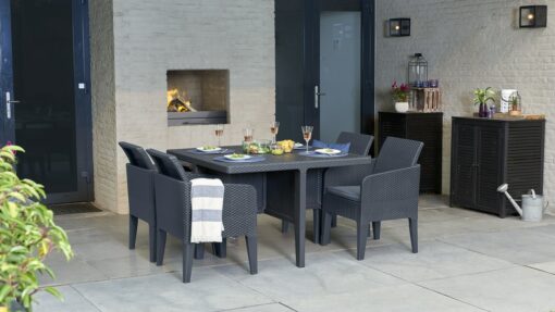 Keter Santiago 5 Piece Outdoor Dining Set in Grey