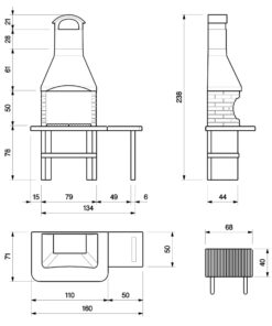 Palazzetti Jesolo 2 - Masonry BBQ with side table