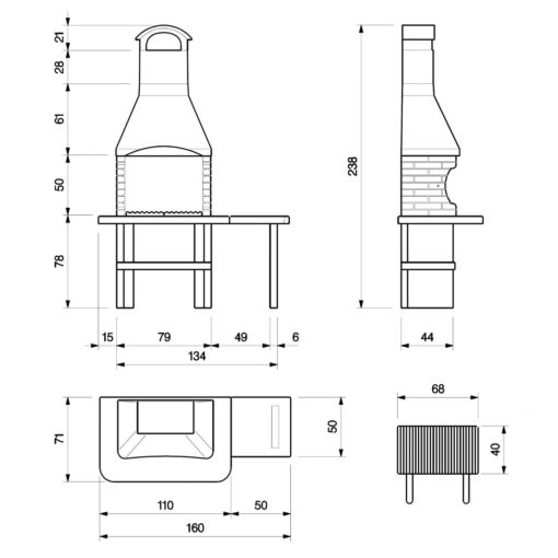 Palazzetti Jesolo 2 - Masonry BBQ with side table