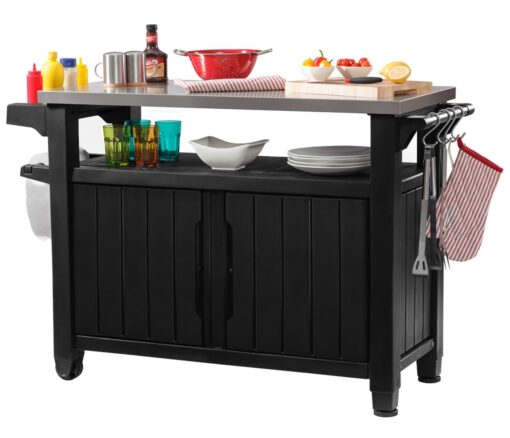 Keter Unity Double BBQ Table in Anthracite