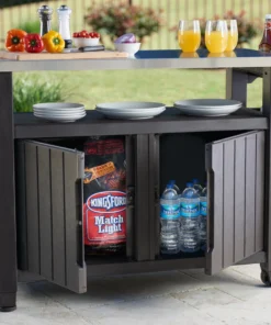 Keter Unity Double BBQ Table in Anthracite