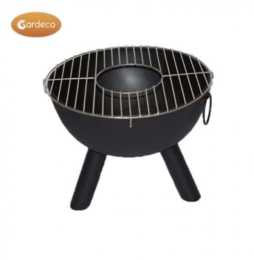 CASA black steel fire bowl 50 cm inc BBQ grill