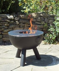 CASA black steel fire bowl 50 cm inc BBQ grill