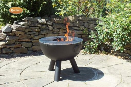 CASA black steel fire bowl 50 cm inc BBQ grill