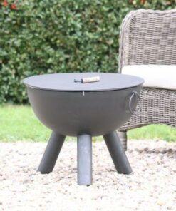 CASA black steel fire bowl 50 cm inc BBQ grill