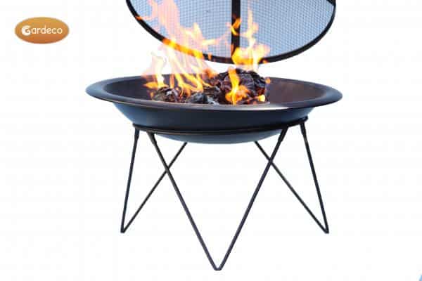 Quasar fire pit with easy to assemble stand