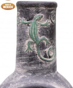 Iguana Large Mexican Chimenea in Grey