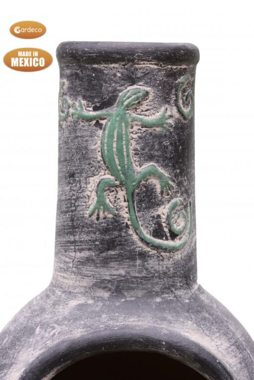 Iguana Large Mexican Chimenea in Grey