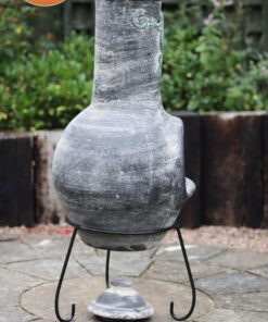 Iguana Large Mexican Chimenea in Grey